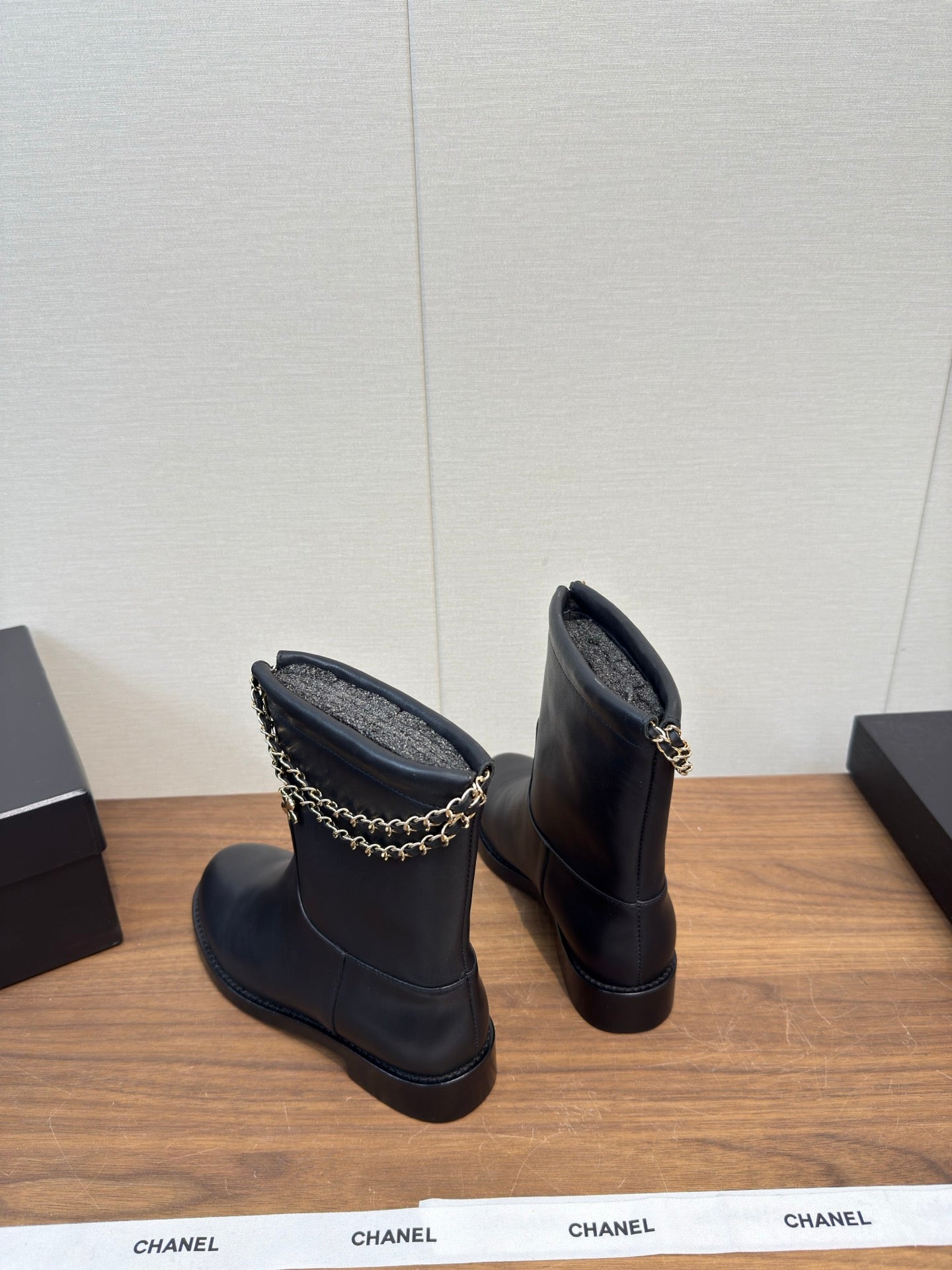 Chanel 25 Boot Black Calfskin 465613