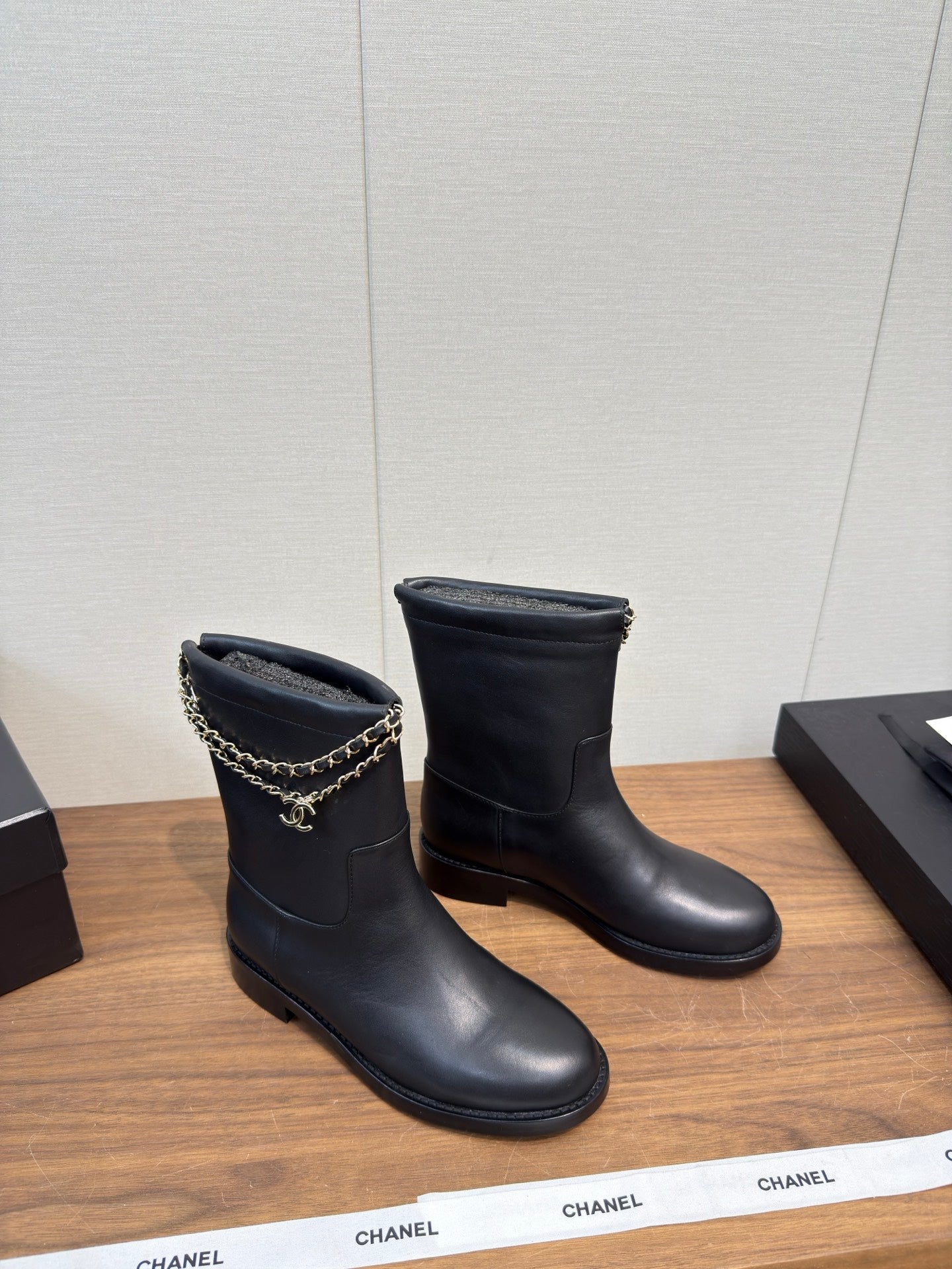 Chanel 25 Boot Black Calfskin 465613