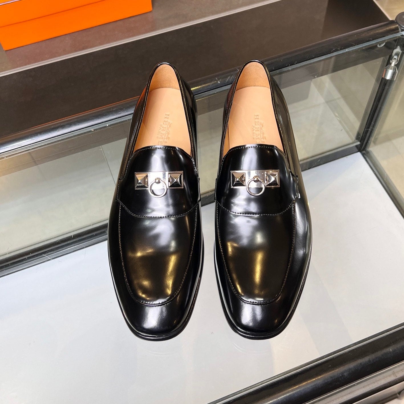 HM Men's Loafer Black Patent Leather 555506