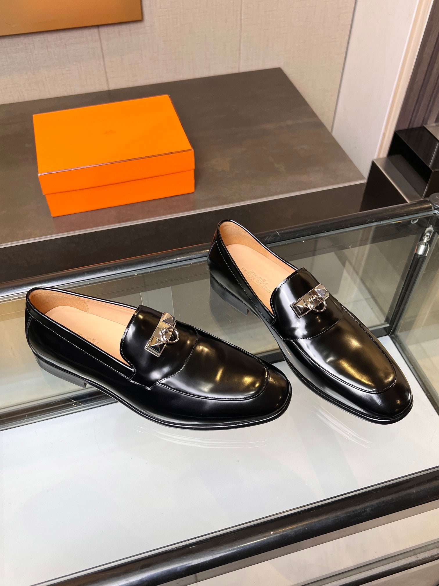 HM Men's Loafer Black Patent Leather 555506