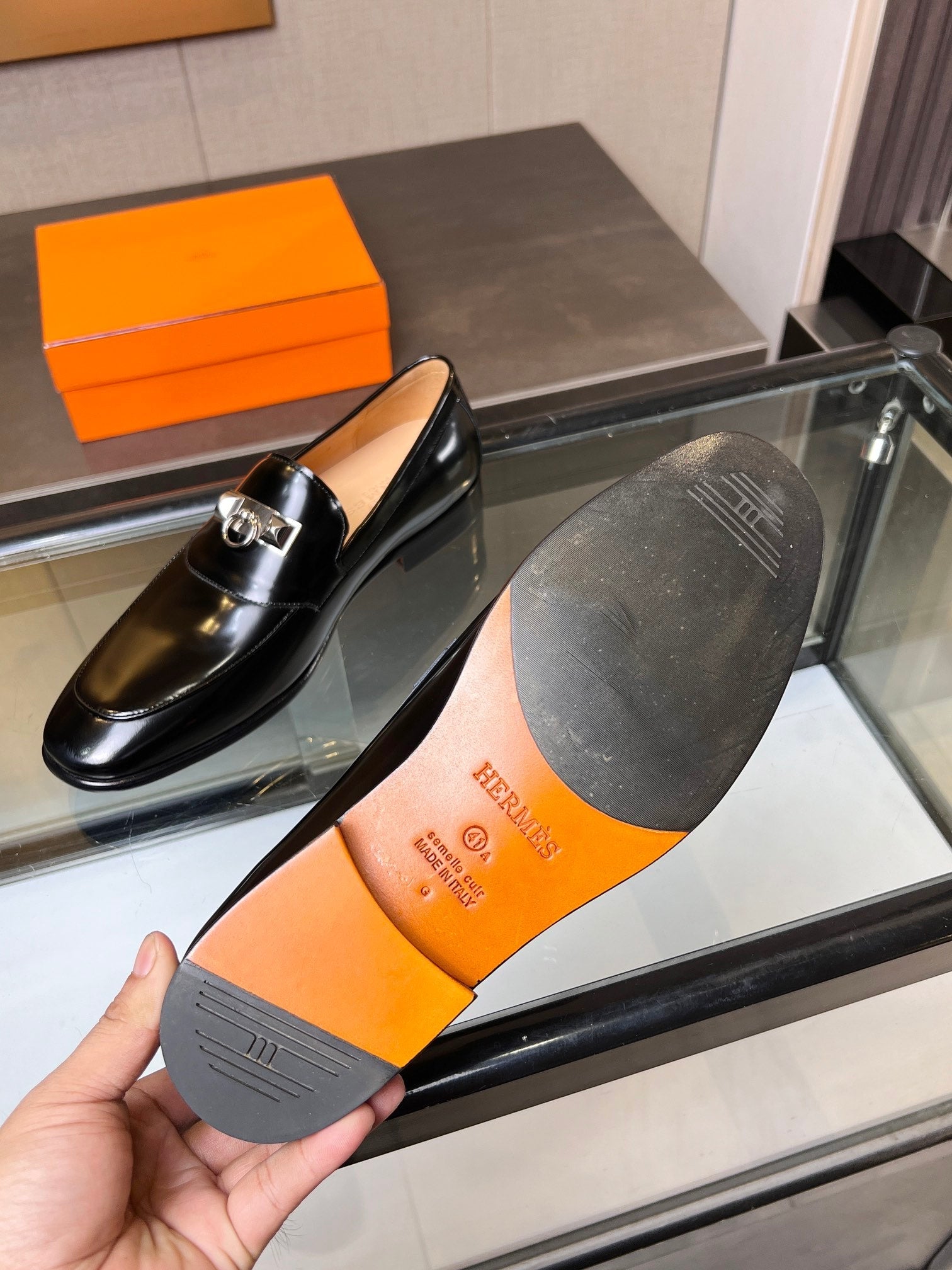 HM Men's Loafer Black Patent Leather 555506