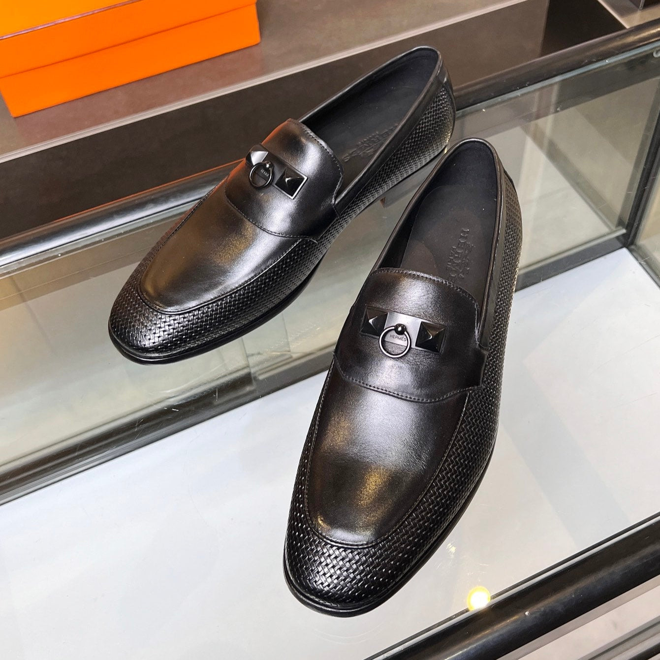 HM Men's Loafer Black Cowhide 555507