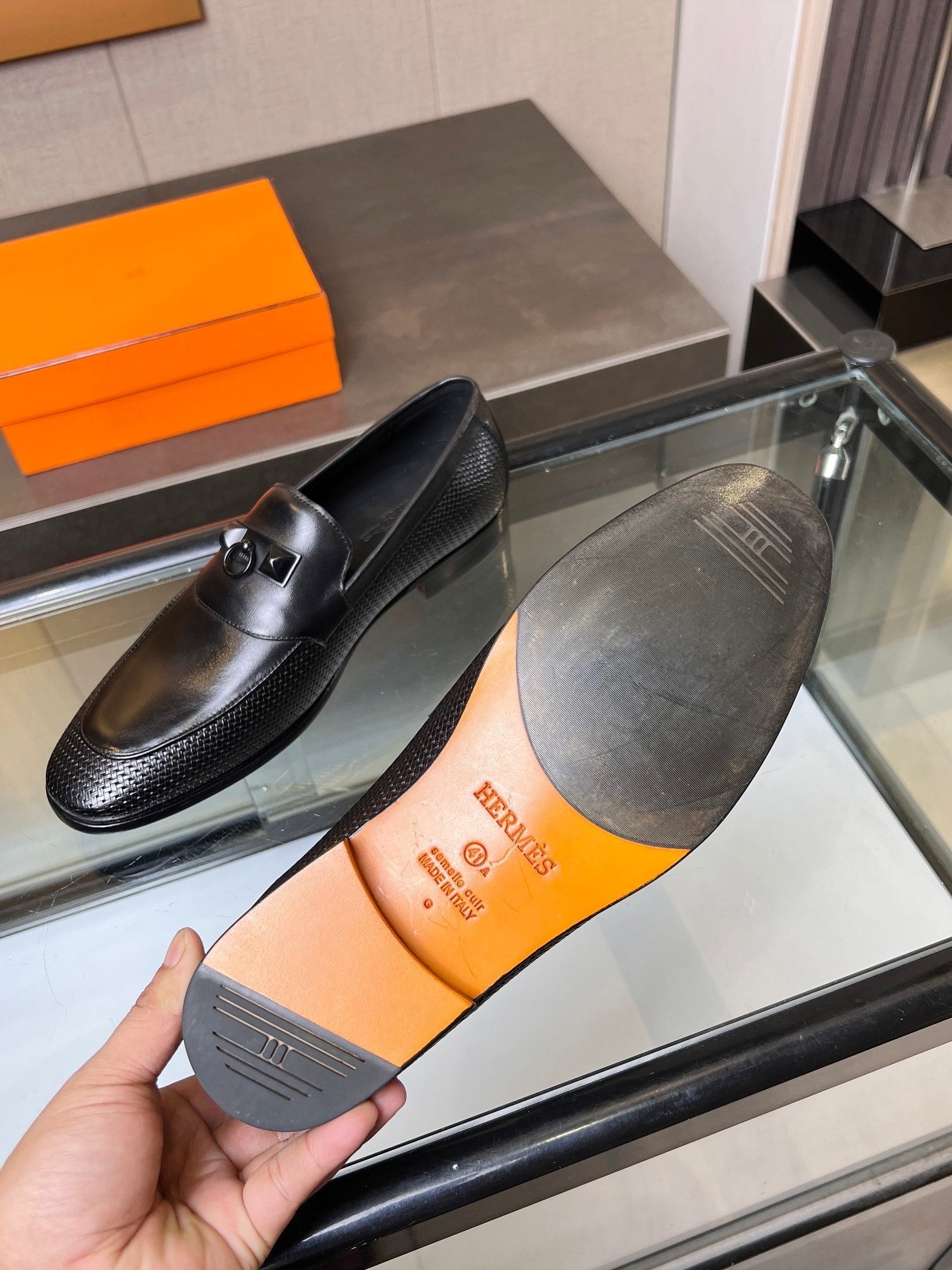 HM Men's Loafer Black Cowhide 555507