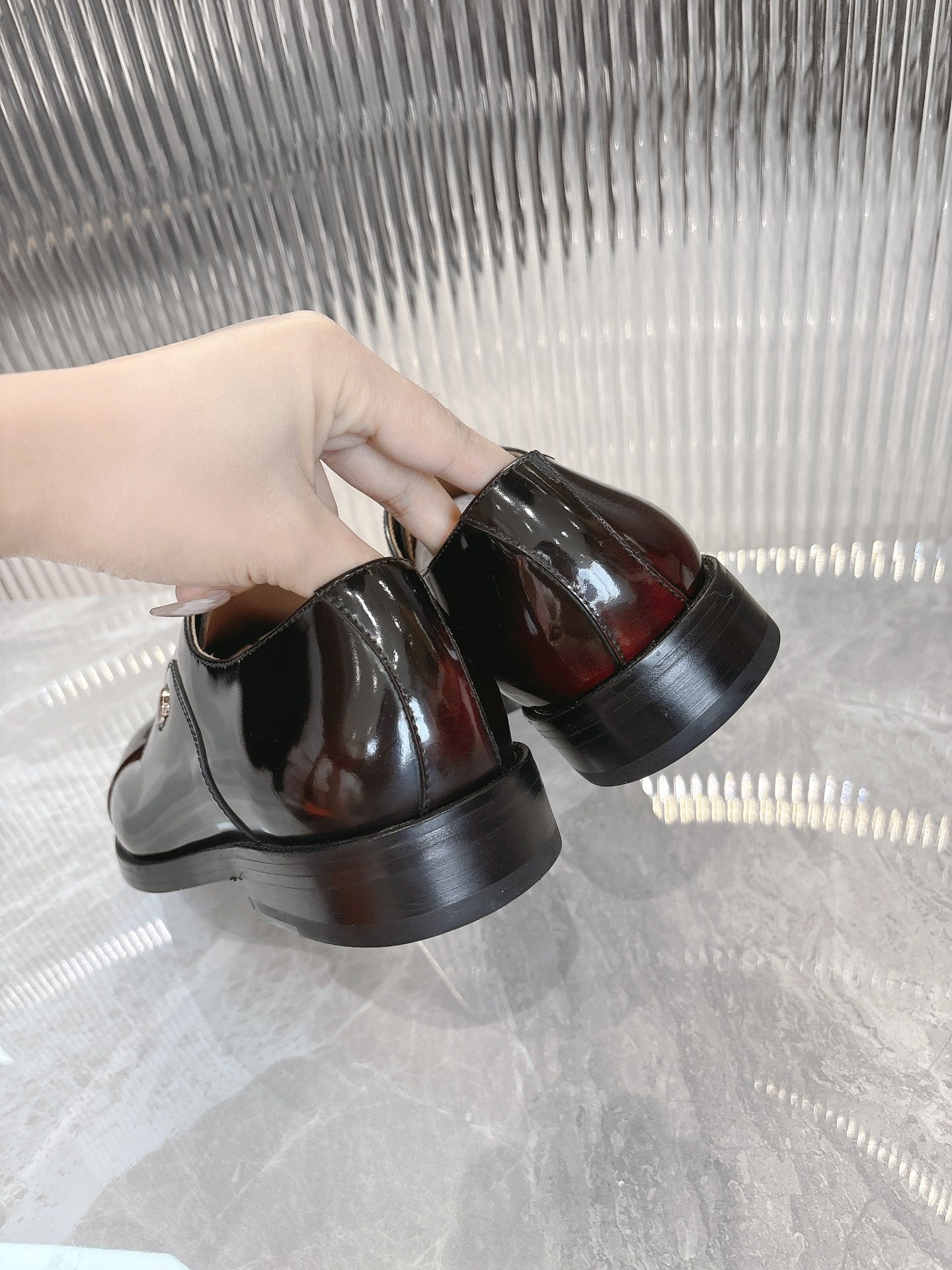 GG Men's Oxford Shoe Burgundy Patent Leather 524015