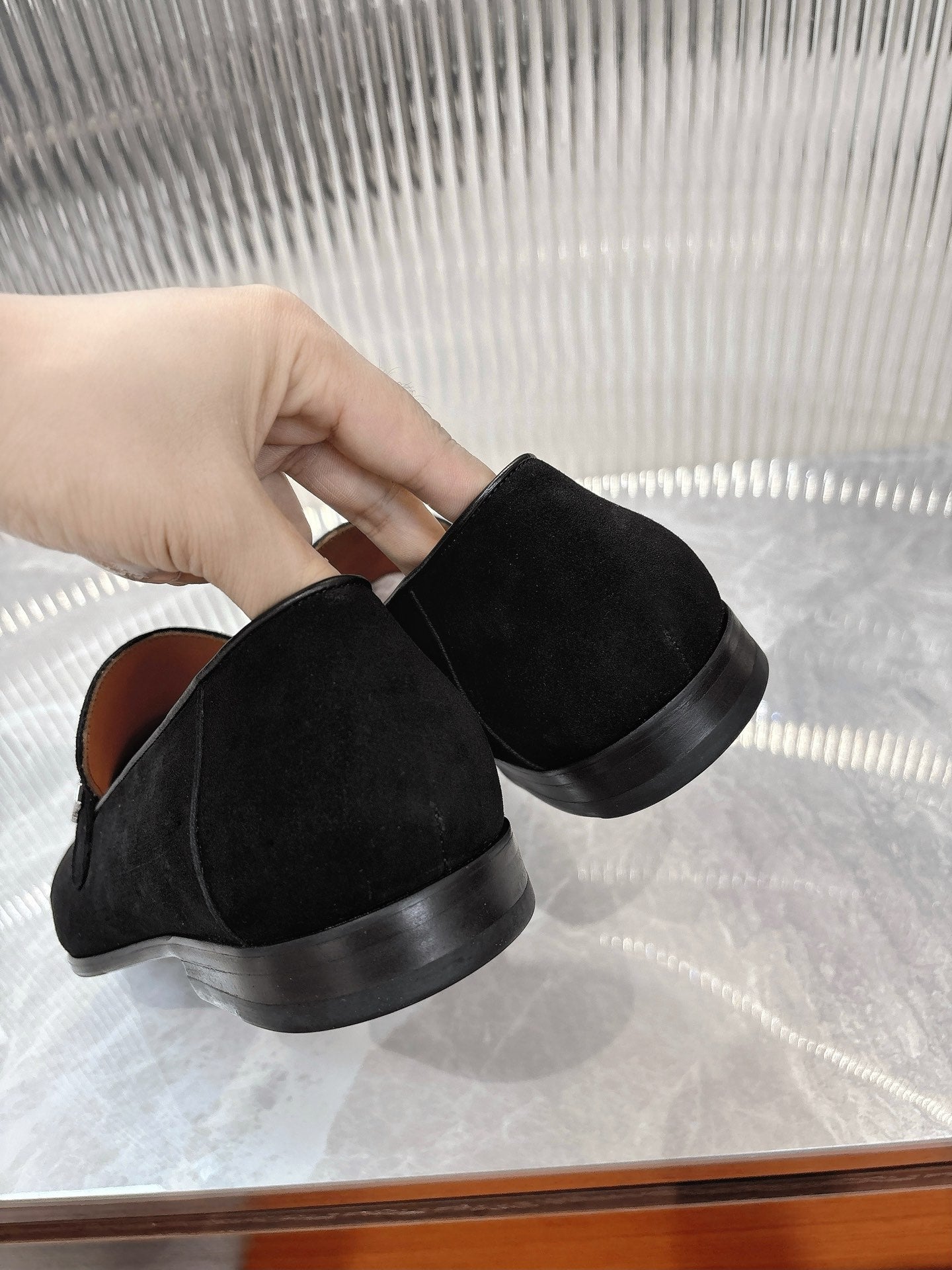 HM Men's Loafer Black Suede 524034