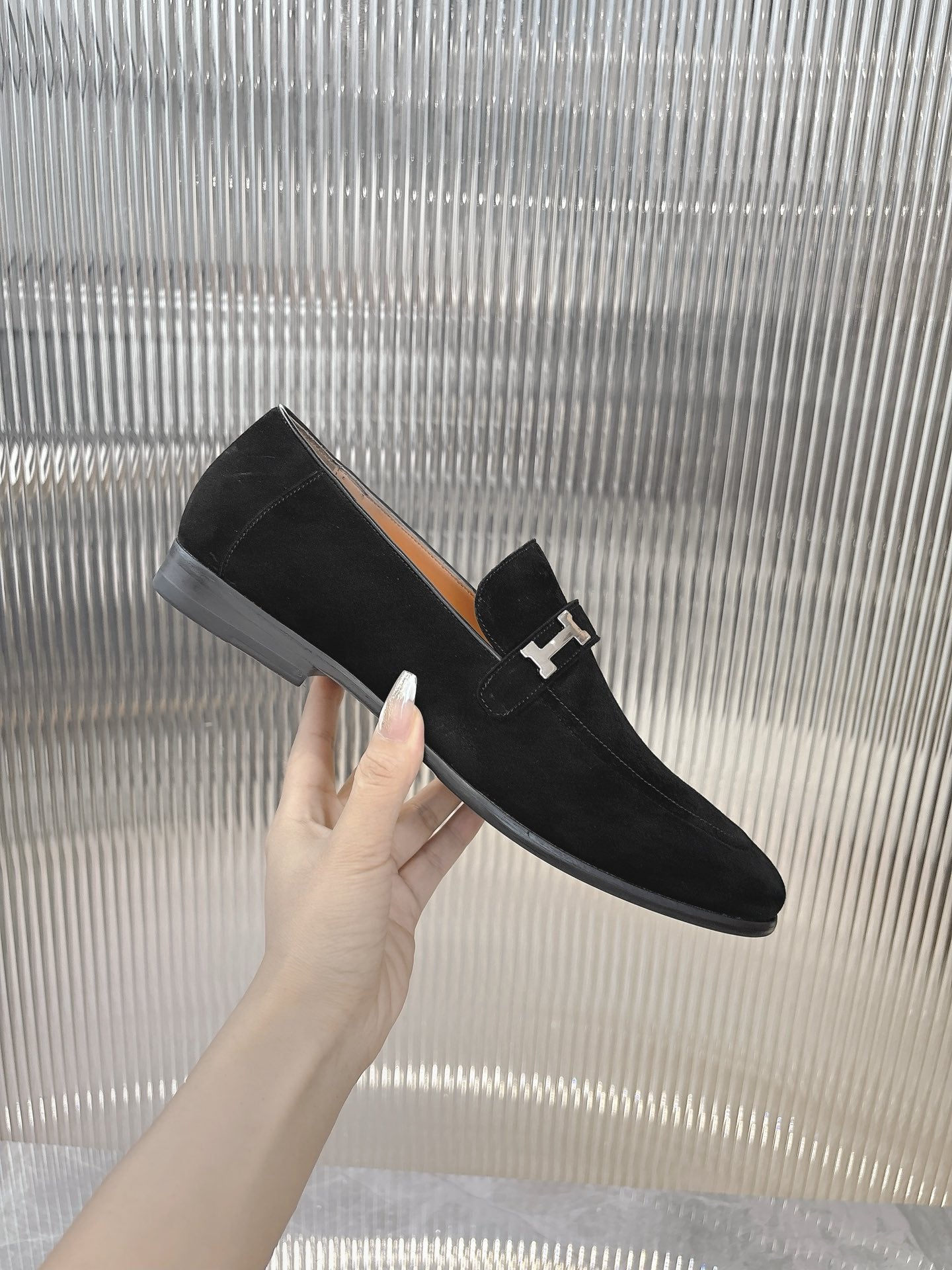 HM Men's Loafer Black Suede 524034