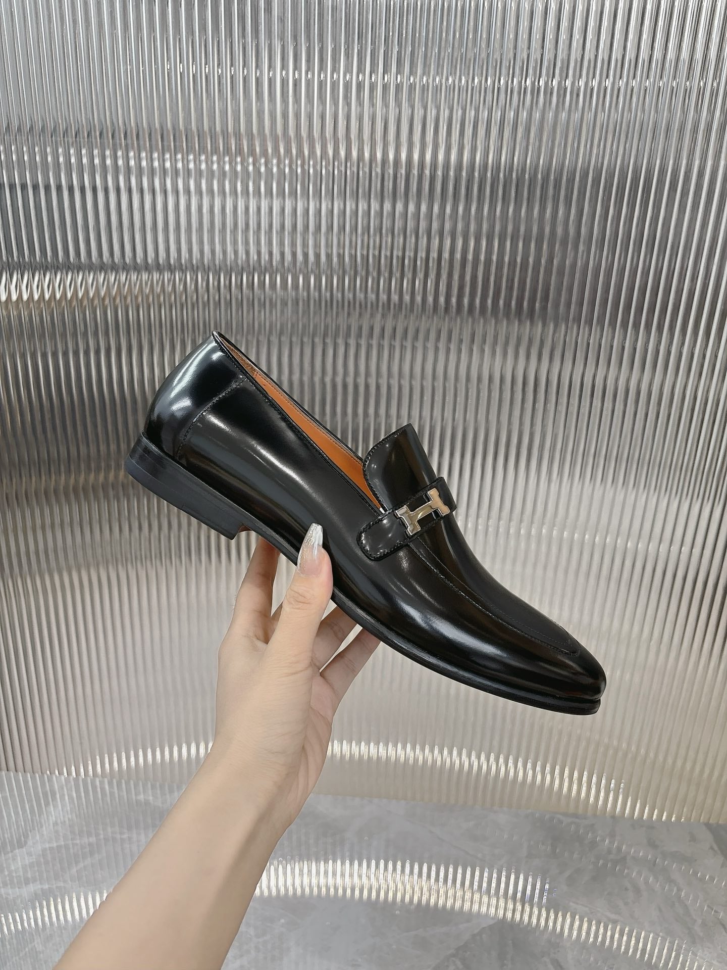 HM Men's Loafer Black Patent Leather 524036