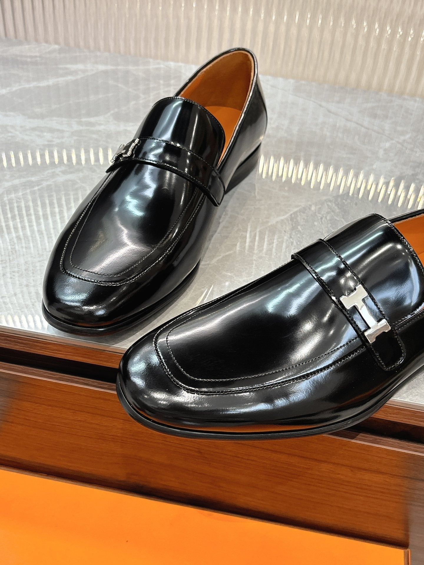 HM Men's Loafer Black Patent Leather 524036