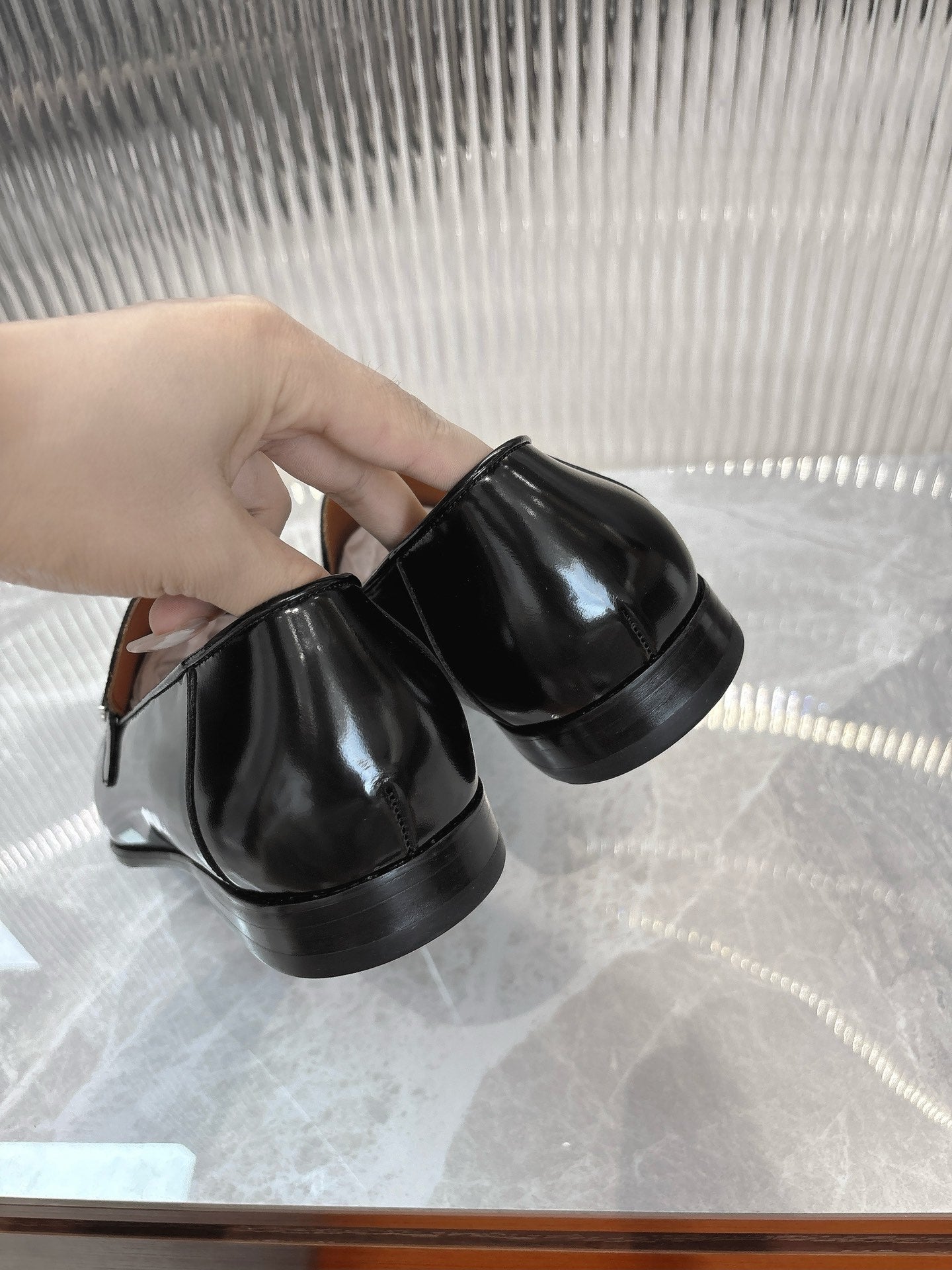 HM Men's Loafer Black Patent Leather 524036