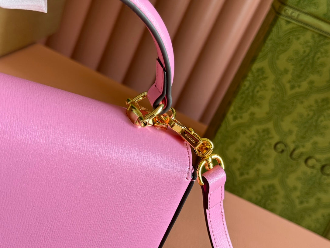 Gucci Horsebit Bag Pink Leather 239806