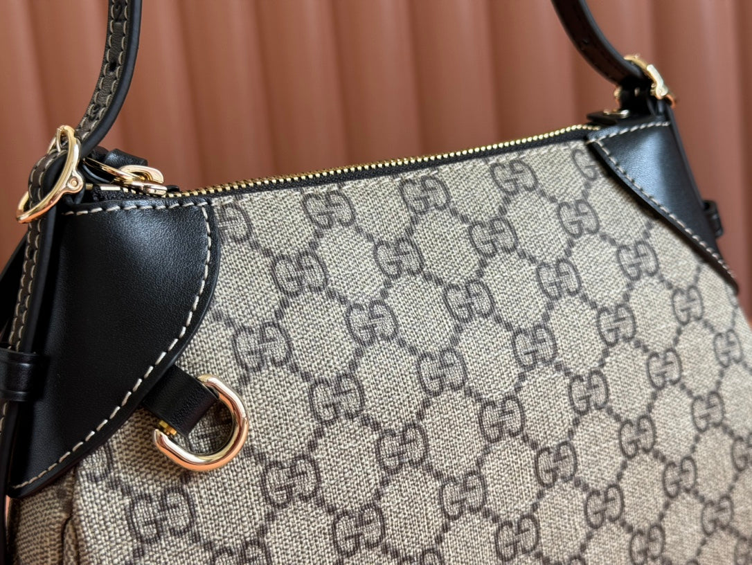 Gucci Ophidia 24.5cm Bag Ebony Black Canvas 248561