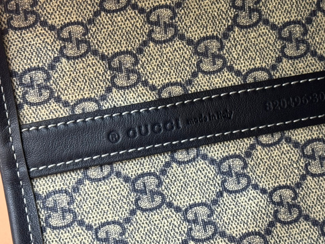 Gucci Totissima Tote Bag Dark Blue Denim Leather