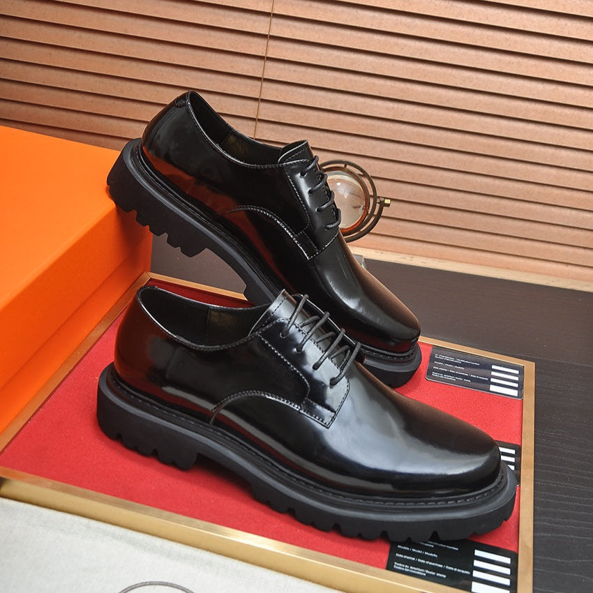 HM Men's Derby Shoe Black Patent Leather 124304