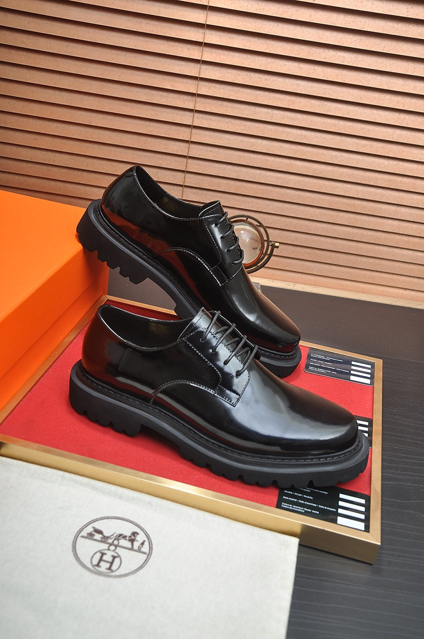 HM Men's Derby Shoe Black Patent Leather 124304