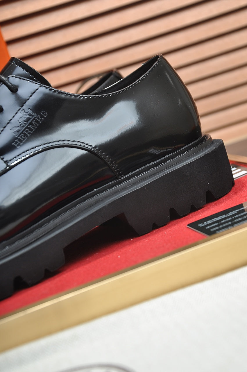 HM Men's Derby Shoe Black Patent Leather 124304