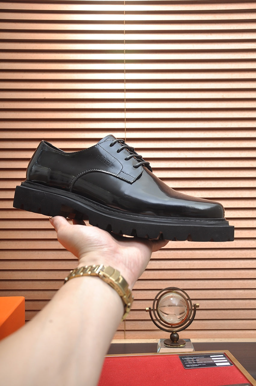 HM Men's Derby Shoe Black Patent Leather 124304