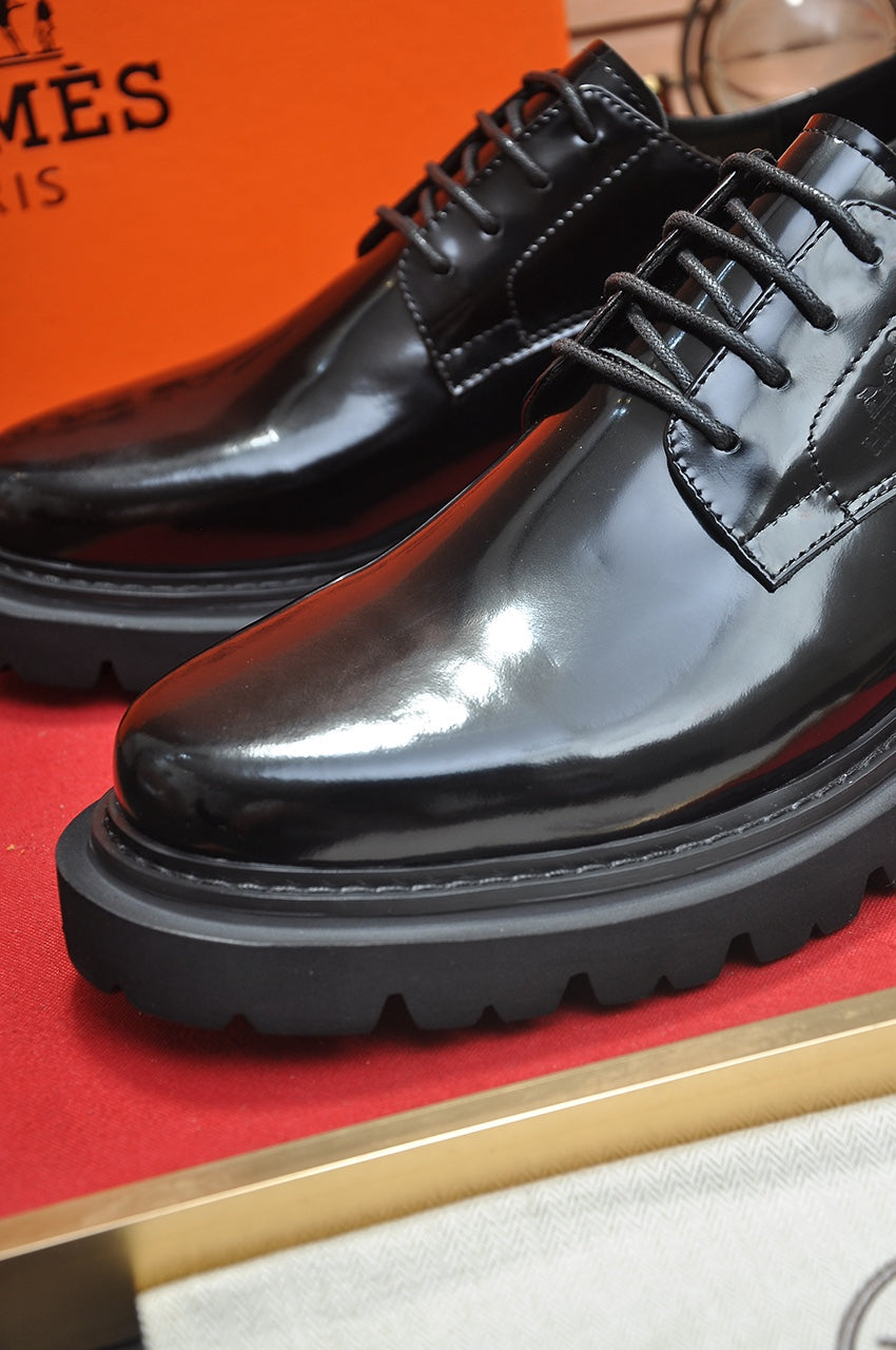 HM Men's Derby Shoe Black Patent Leather 124304