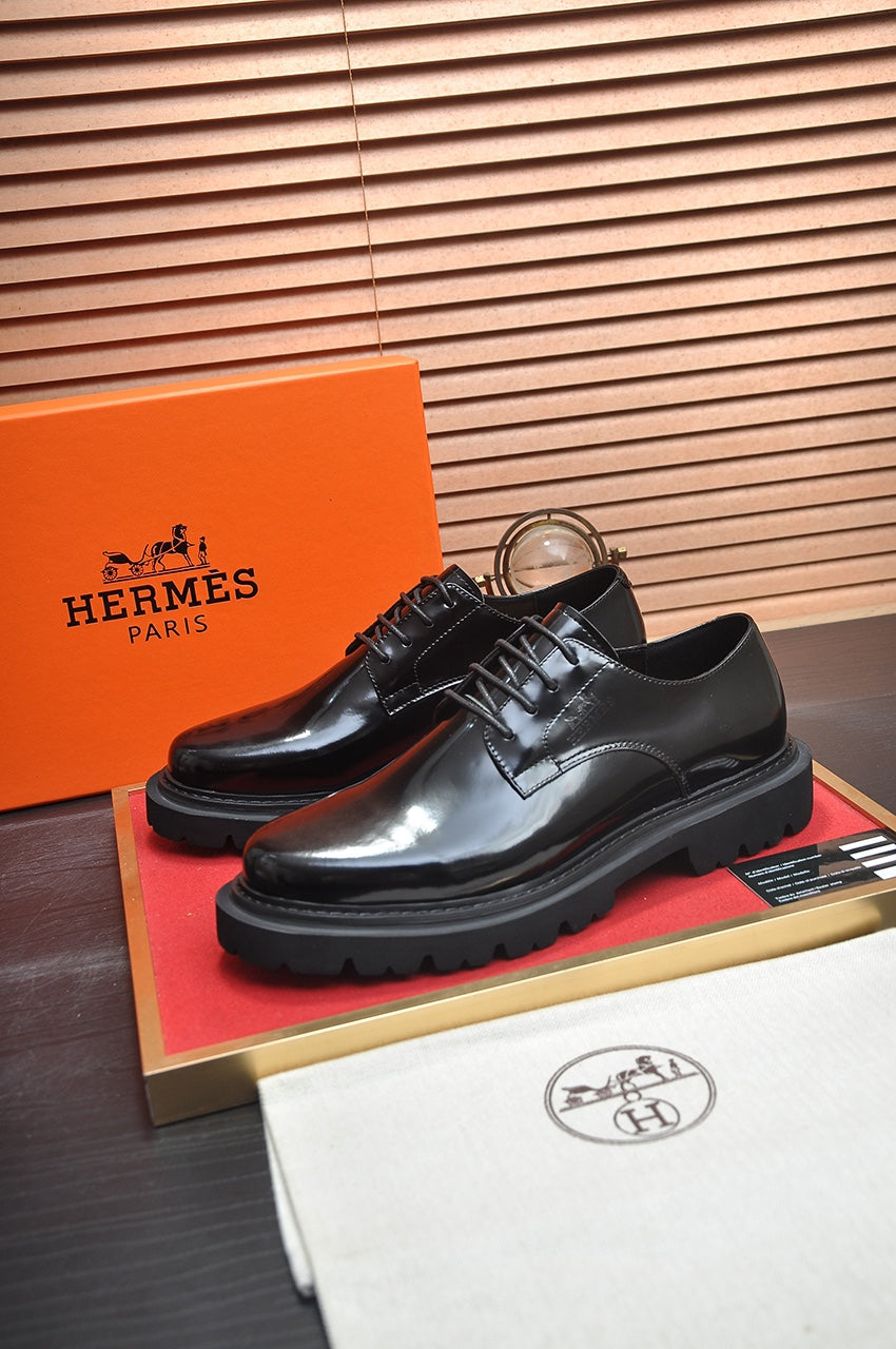 HM Men's Derby Shoe Black Patent Leather 124304
