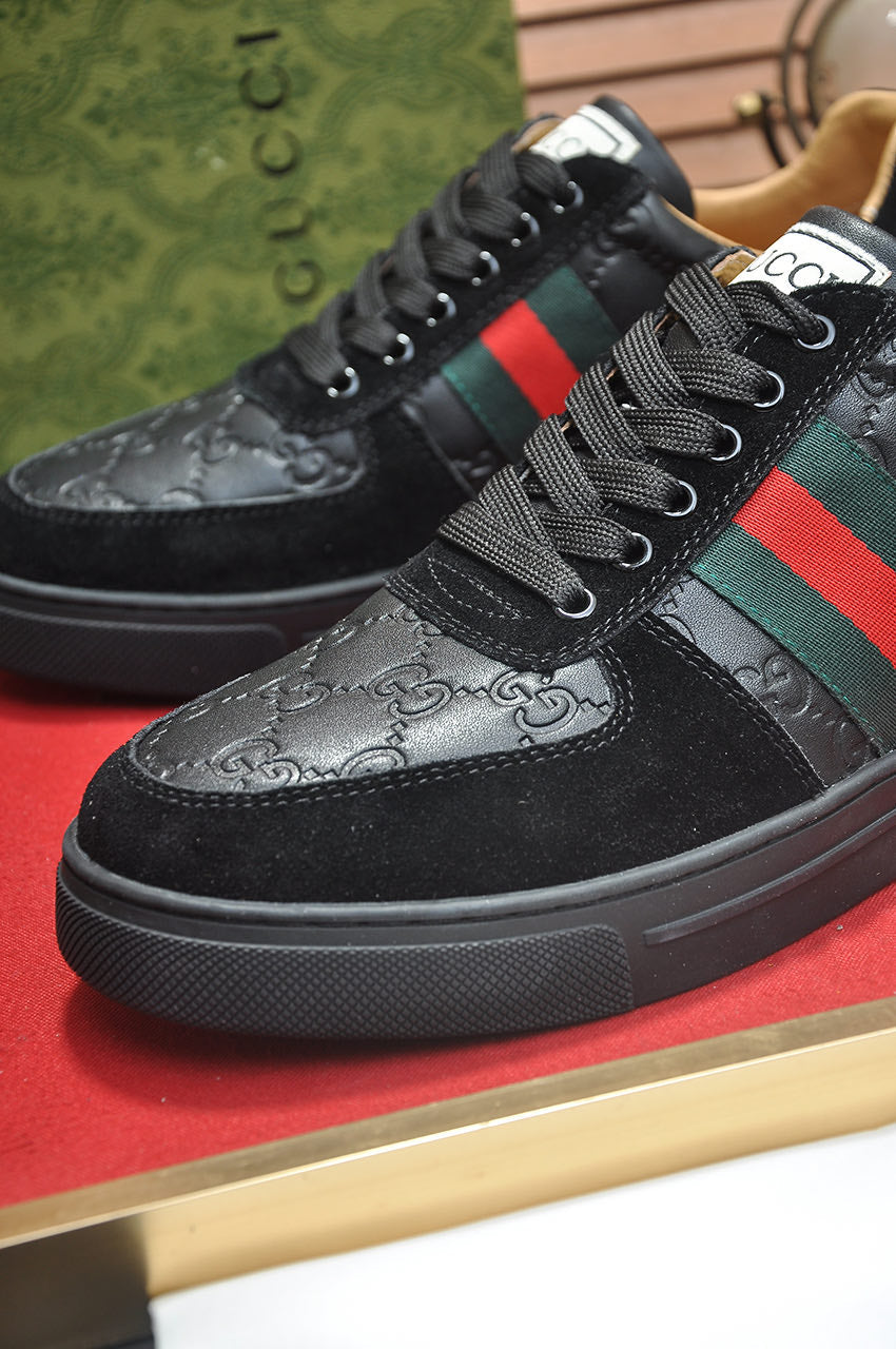 GG Men's ACE Sneaker Black Suede Sheepskin 526170