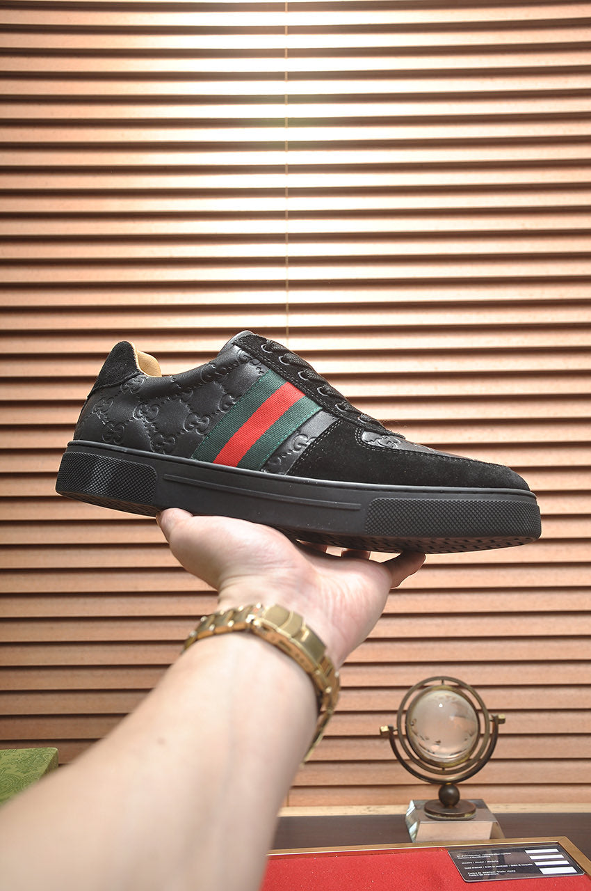 GG Men's ACE Sneaker Black Suede Sheepskin 526170