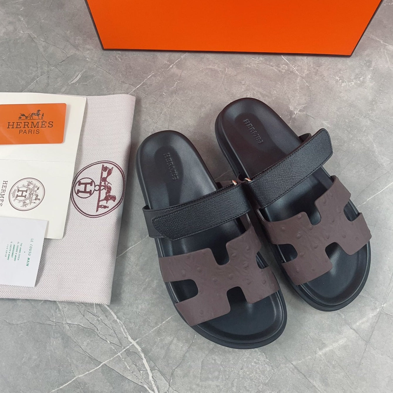 chypre sandal black chocolate calfskin