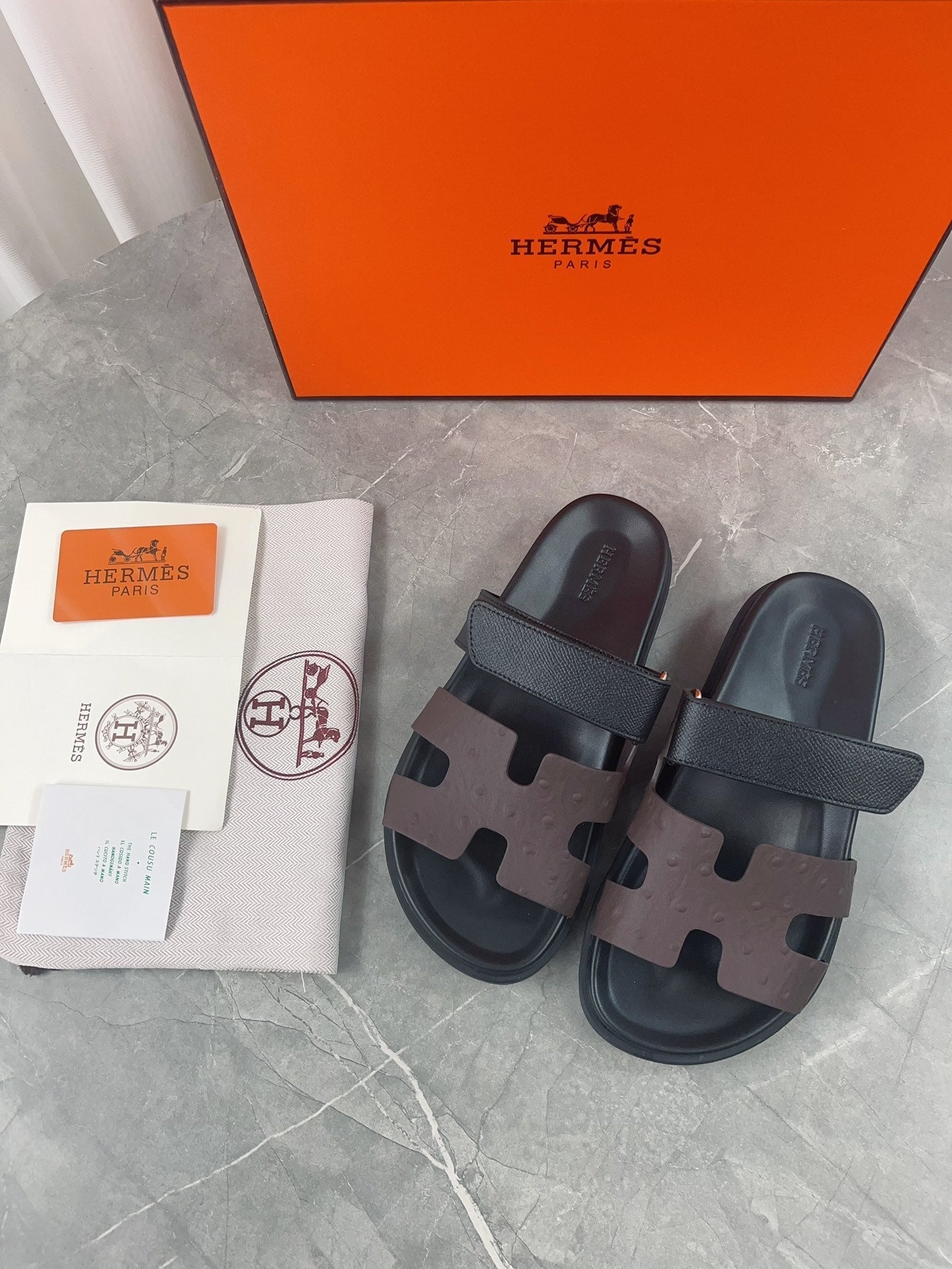 chypre sandal black chocolate calfskin