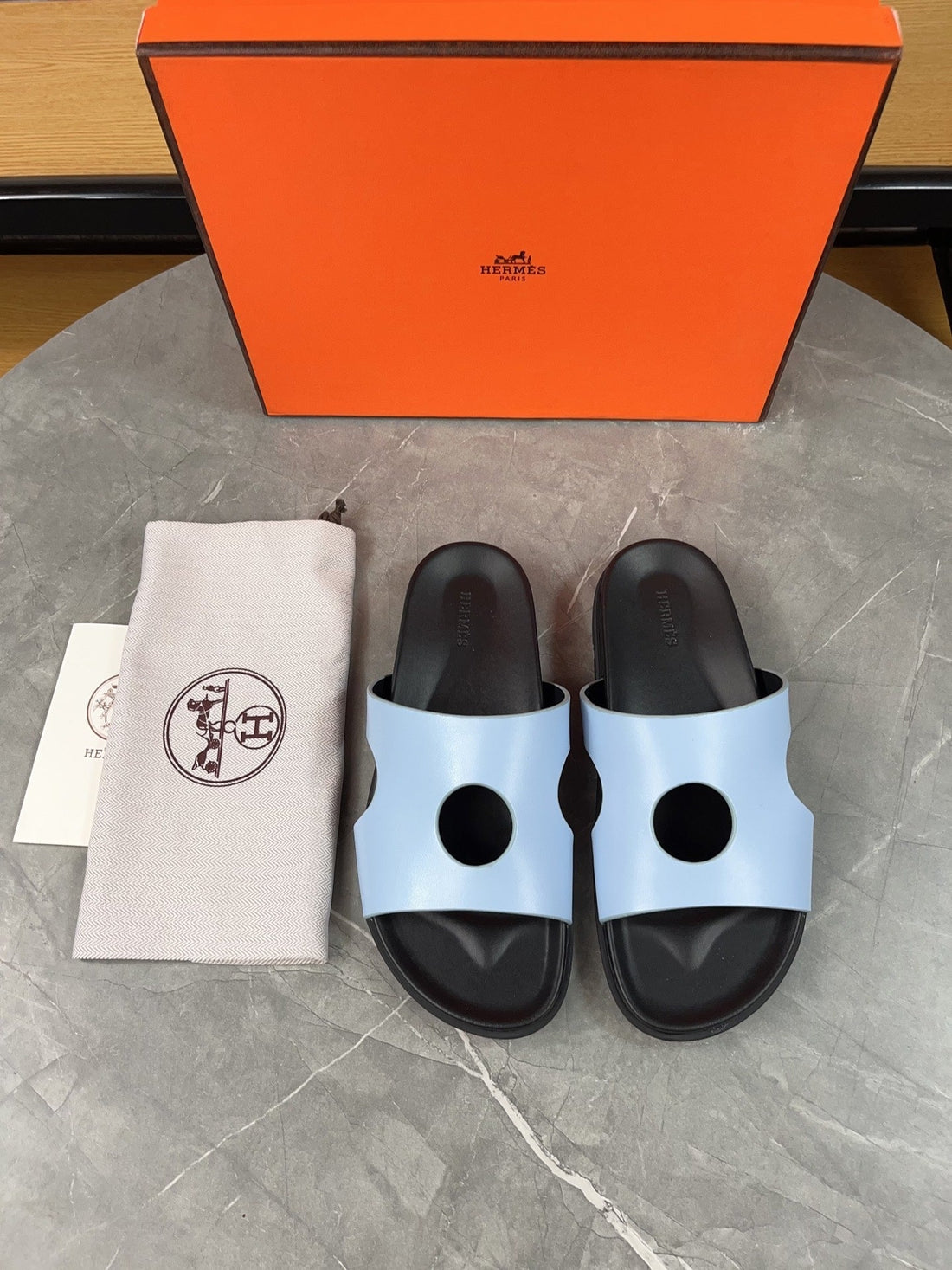 HM Men's Edith Slide Blue Sheepskin 567375