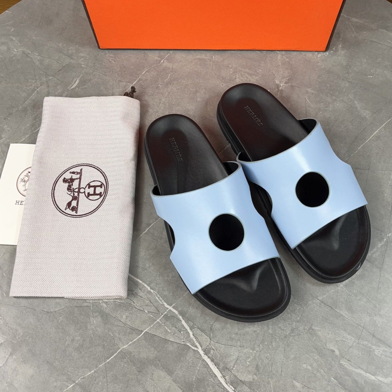 HM Men's Edith Slide Blue Sheepskin 567375