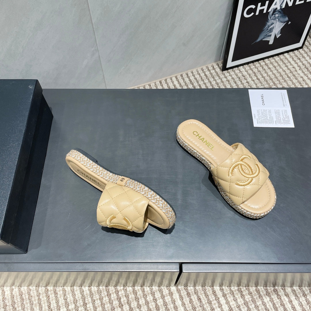 CC 25 Espadrilles Sandal Quilted Calfskin