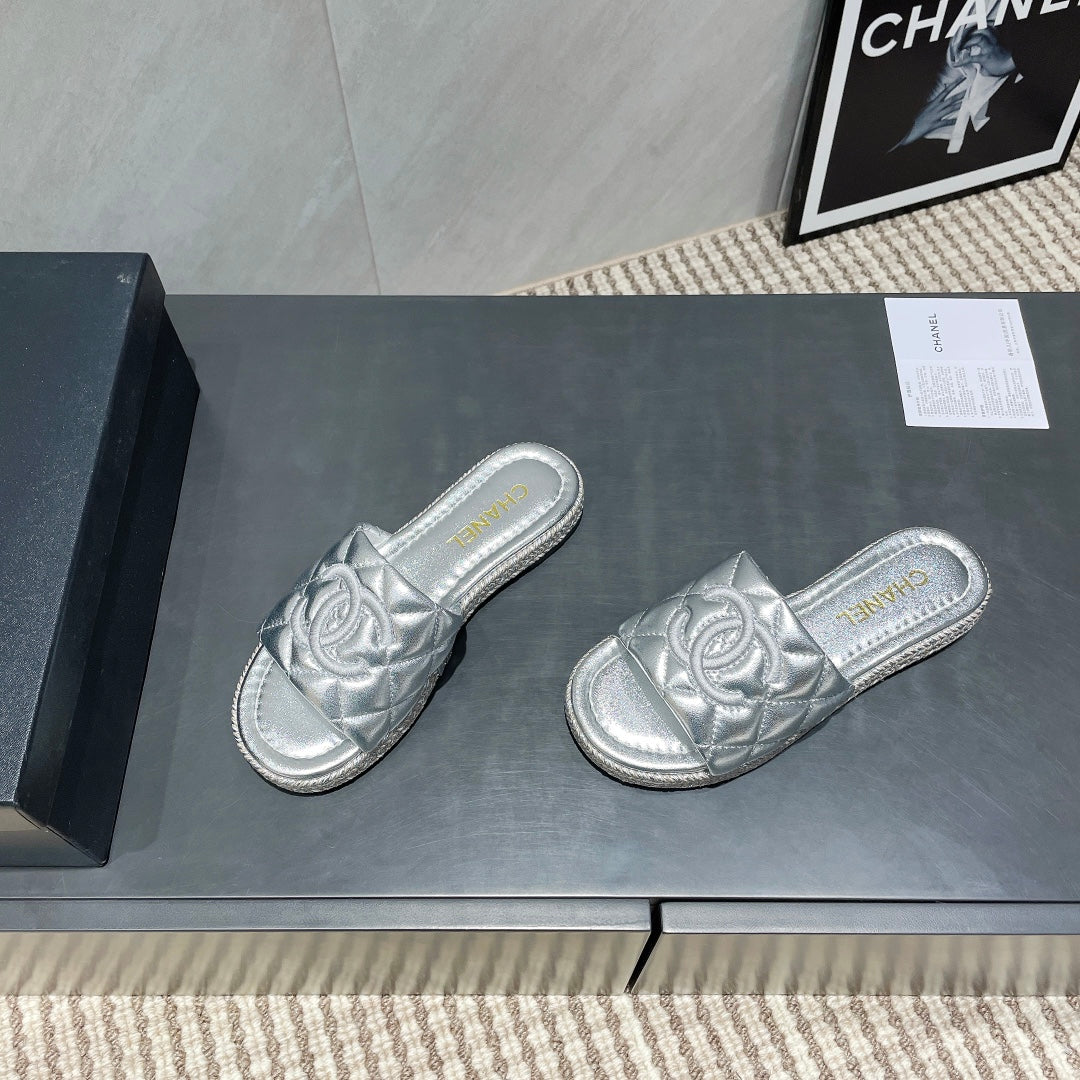 CC 25 Espadrilles Sandal Quilted Calfskin