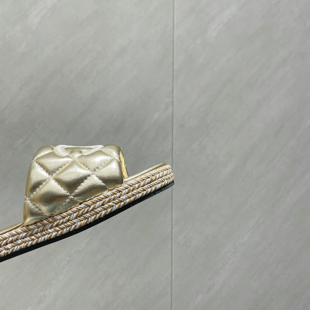 CC 25 Espadrilles Sandal Quilted Calfskin