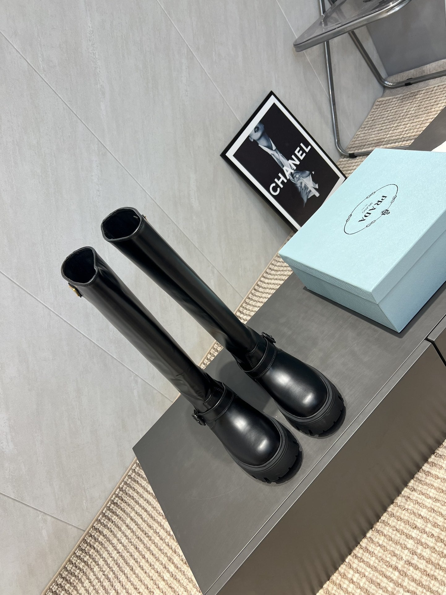 Prada 25 Boot Black Cowhide 501667