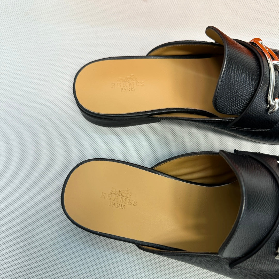 HM Men's Colette Mule Black Sheepskin 640280