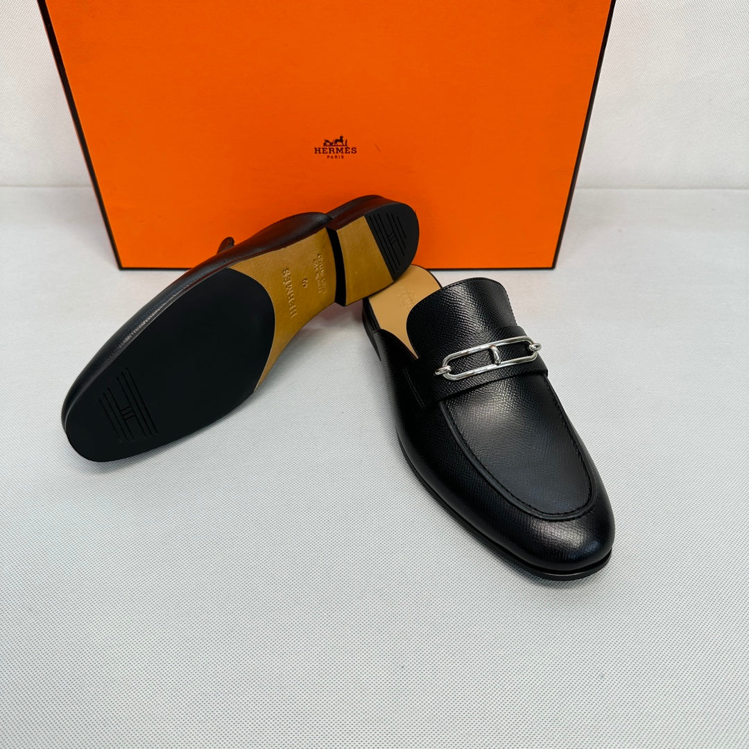 HM Men's Colette Mule Black Sheepskin 640280