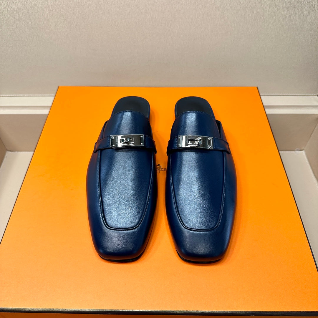 HM Men's Oz Mule Blue Calfskin 640285