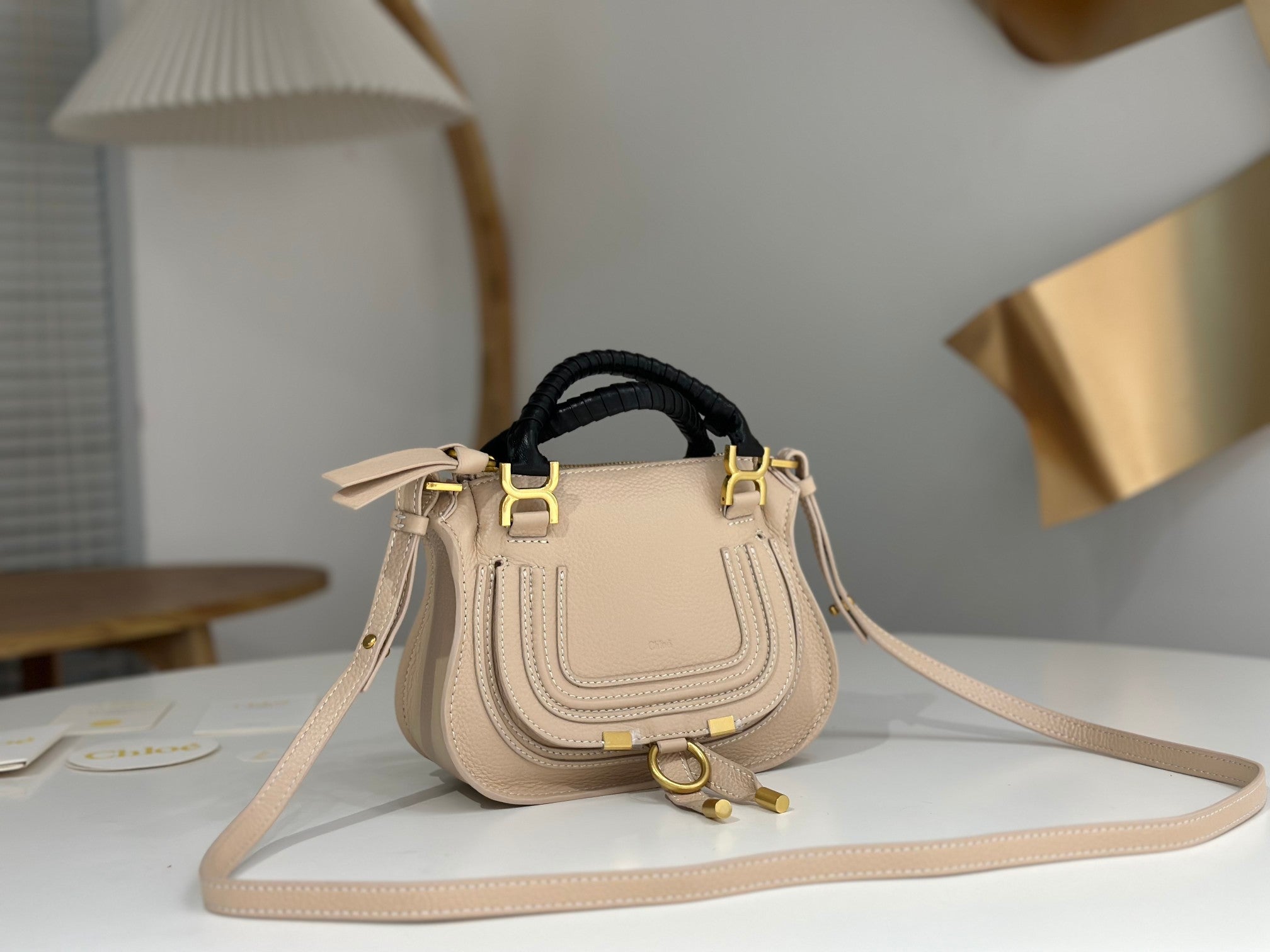 Chloe Marcie Small Bag Light Beige Calfskin