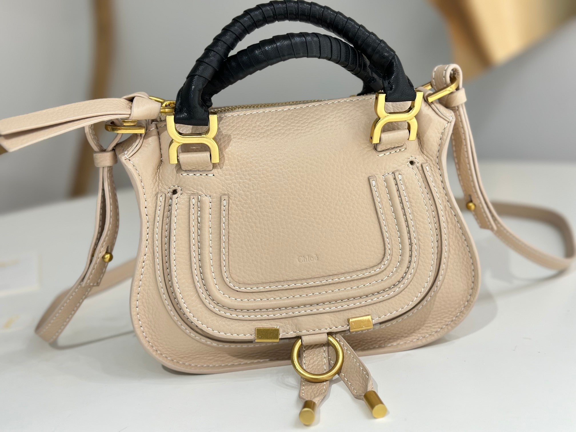 Chloe Marcie Small Bag Light Beige Calfskin