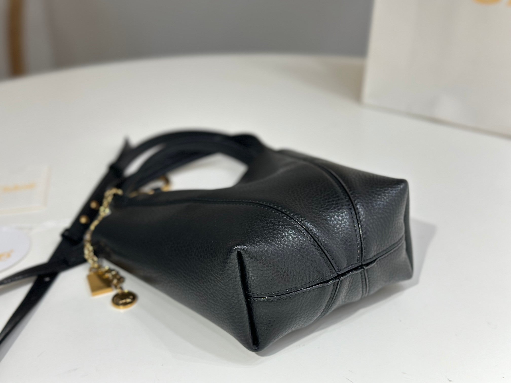 Chloe Spin Small Bag Black Calfskin