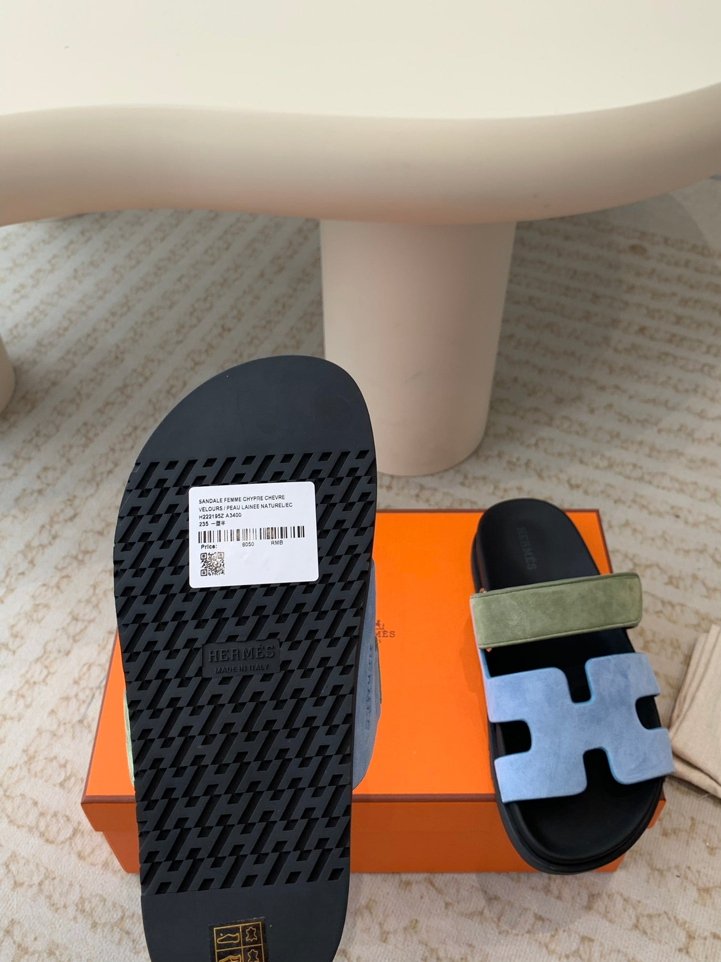 chypre sandal olive turquoise blue suede black calfskin