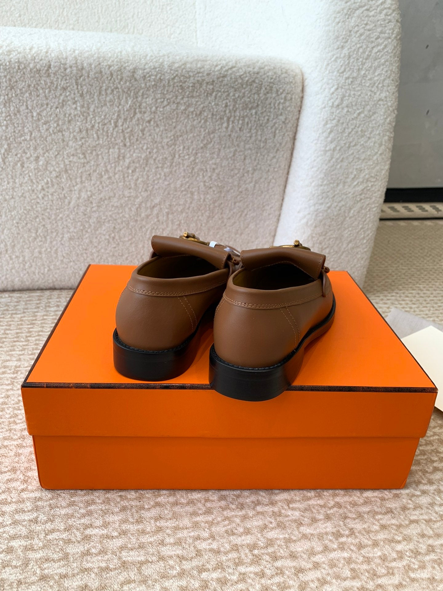 ivy loafer brown lambskin