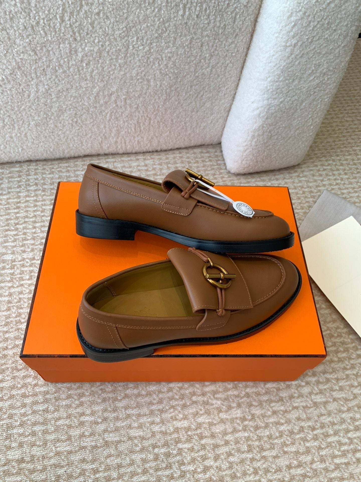 ivy loafer brown lambskin