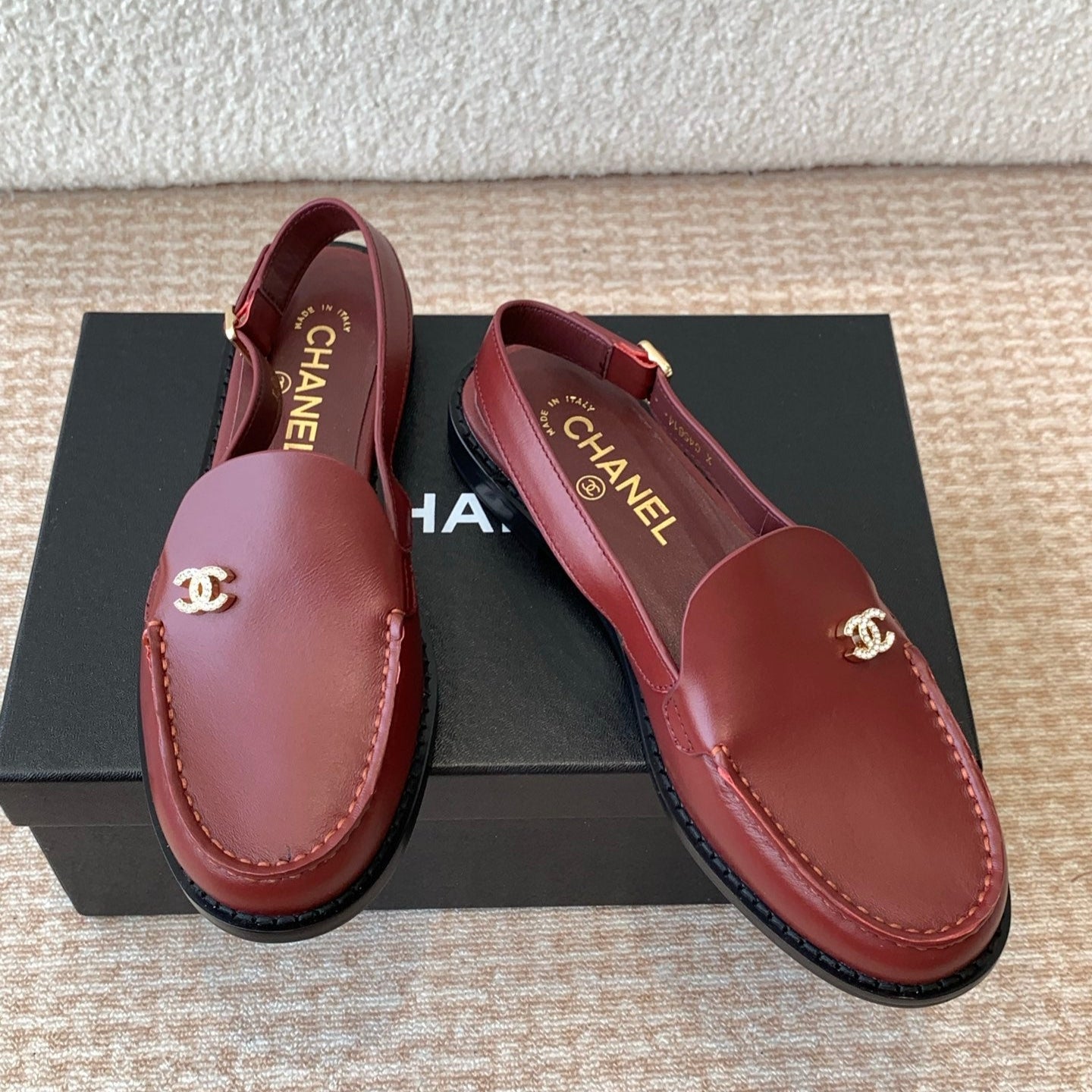 CC 25S Slingback Loafer Dark Red Calfskin