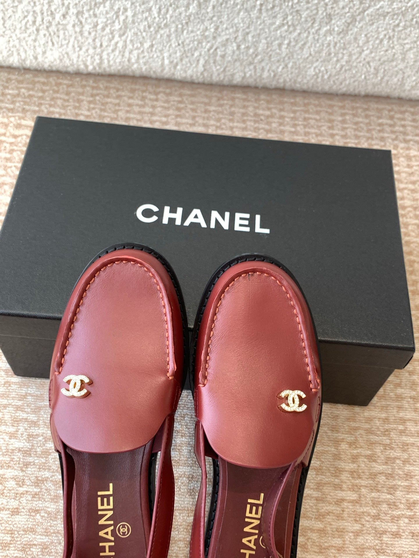 CC 25S Slingback Loafer Dark Red Calfskin