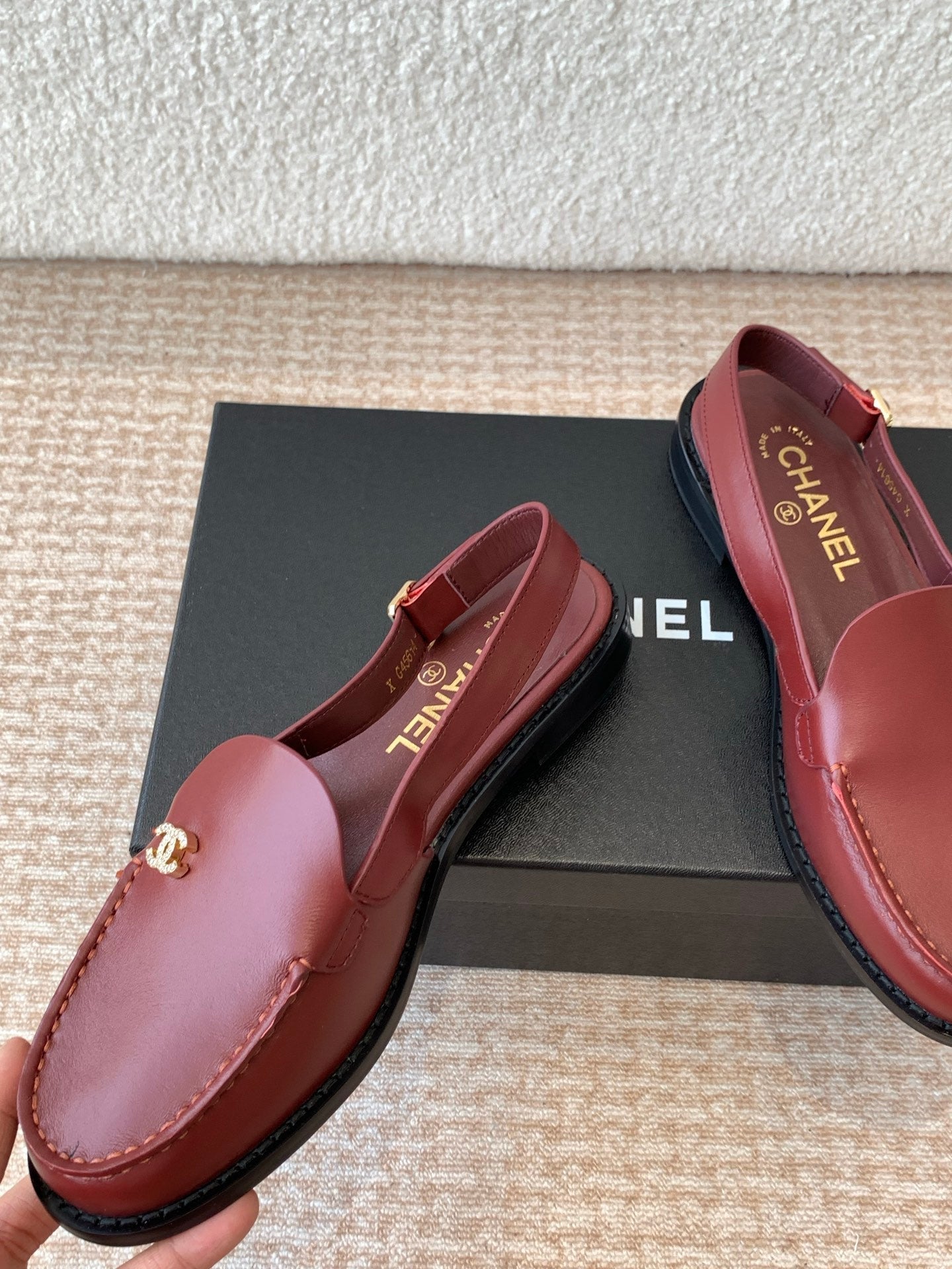 CC 25S Slingback Loafer Dark Red Calfskin