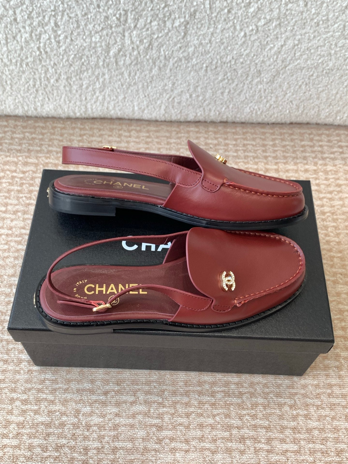 CC 25S Slingback Loafer Dark Red Calfskin