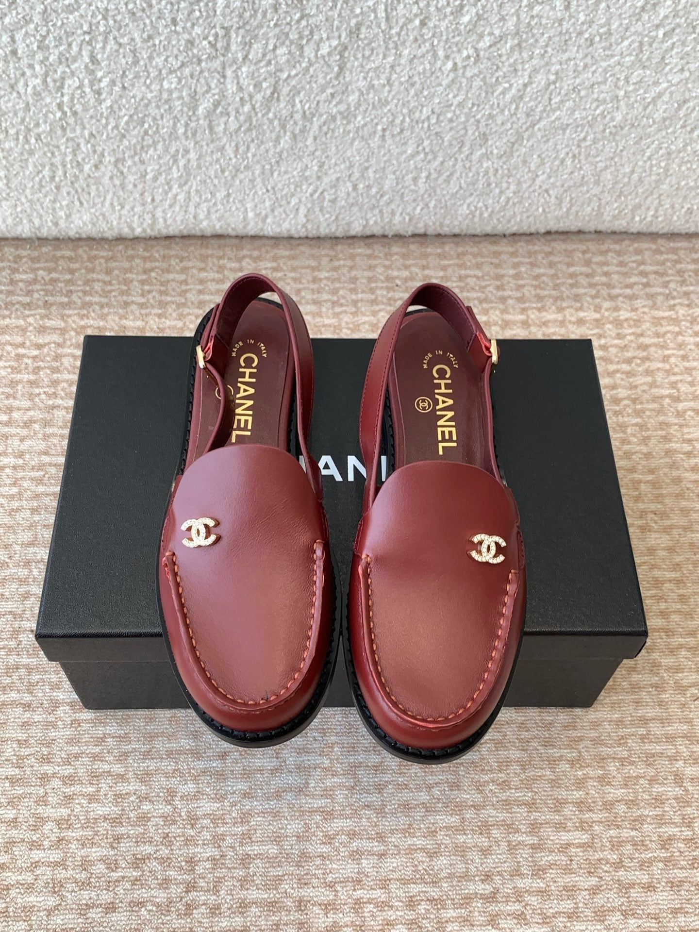 CC 25S Slingback Loafer Dark Red Calfskin