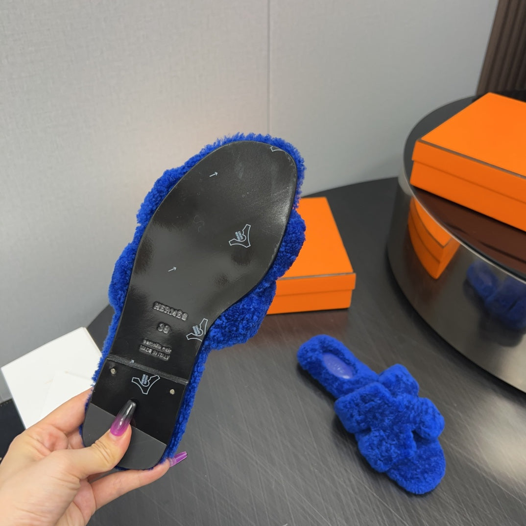 HM Oran Sandal Dark Blue Wool  952304