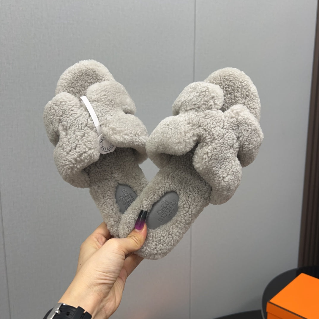 HM Oran Sandal Light Grey Wool  952308