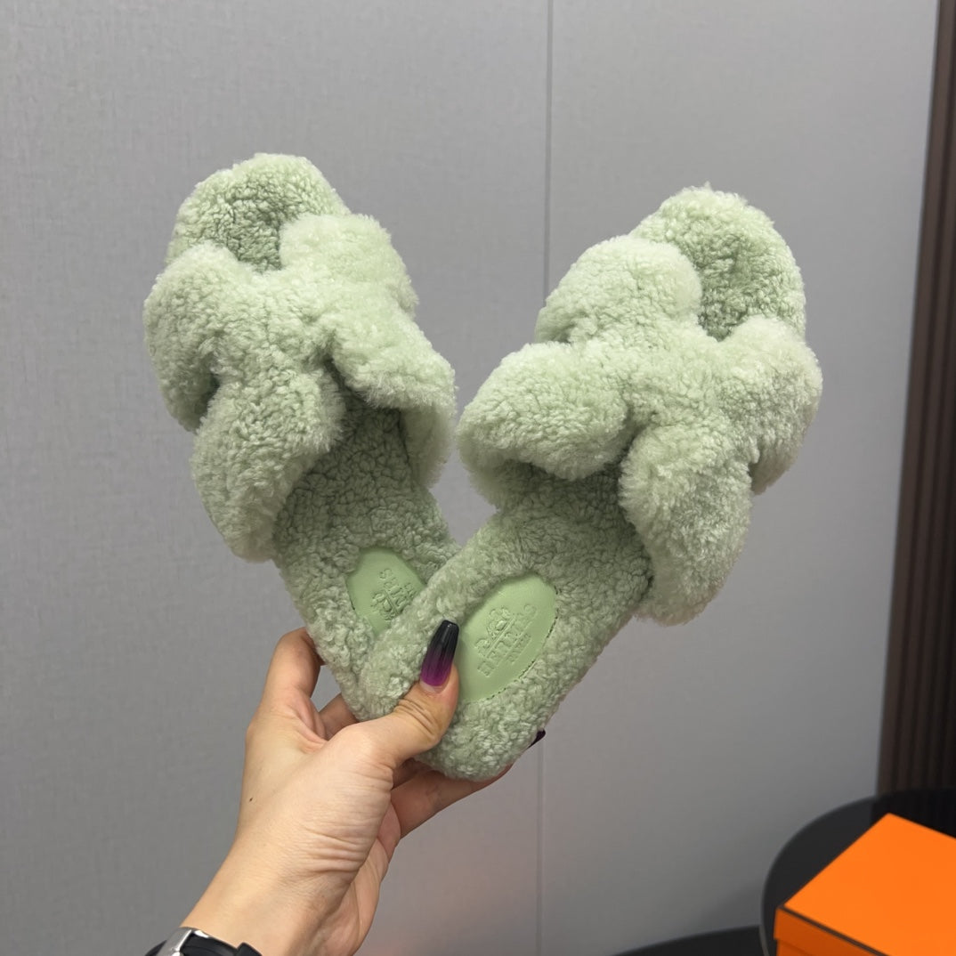 HM Oran Sandal Light Olive  Wool  952320