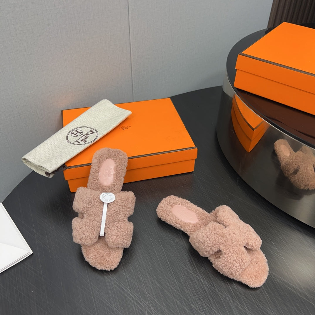 HM Oran Sandal Dark Beige Pink Wool 952324